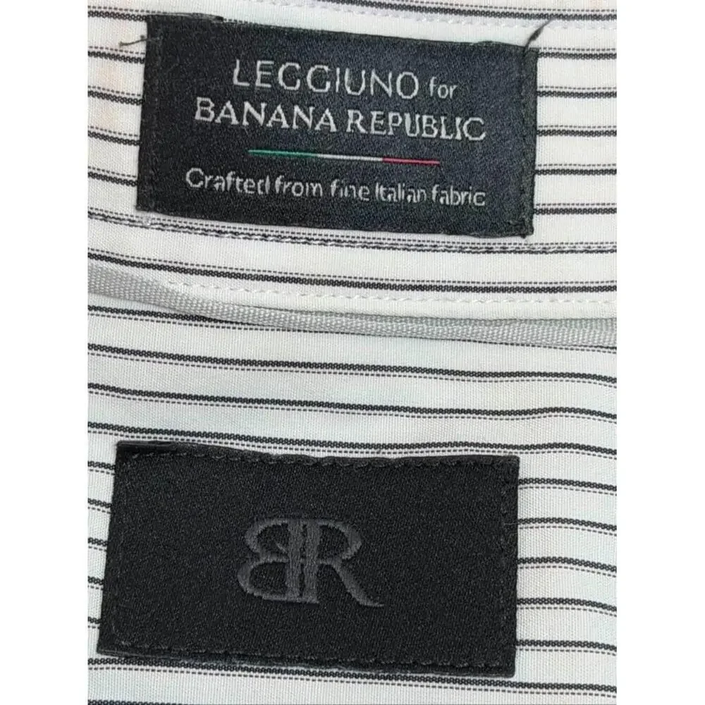 Banana Republic Black Striped Shirt Large Size L